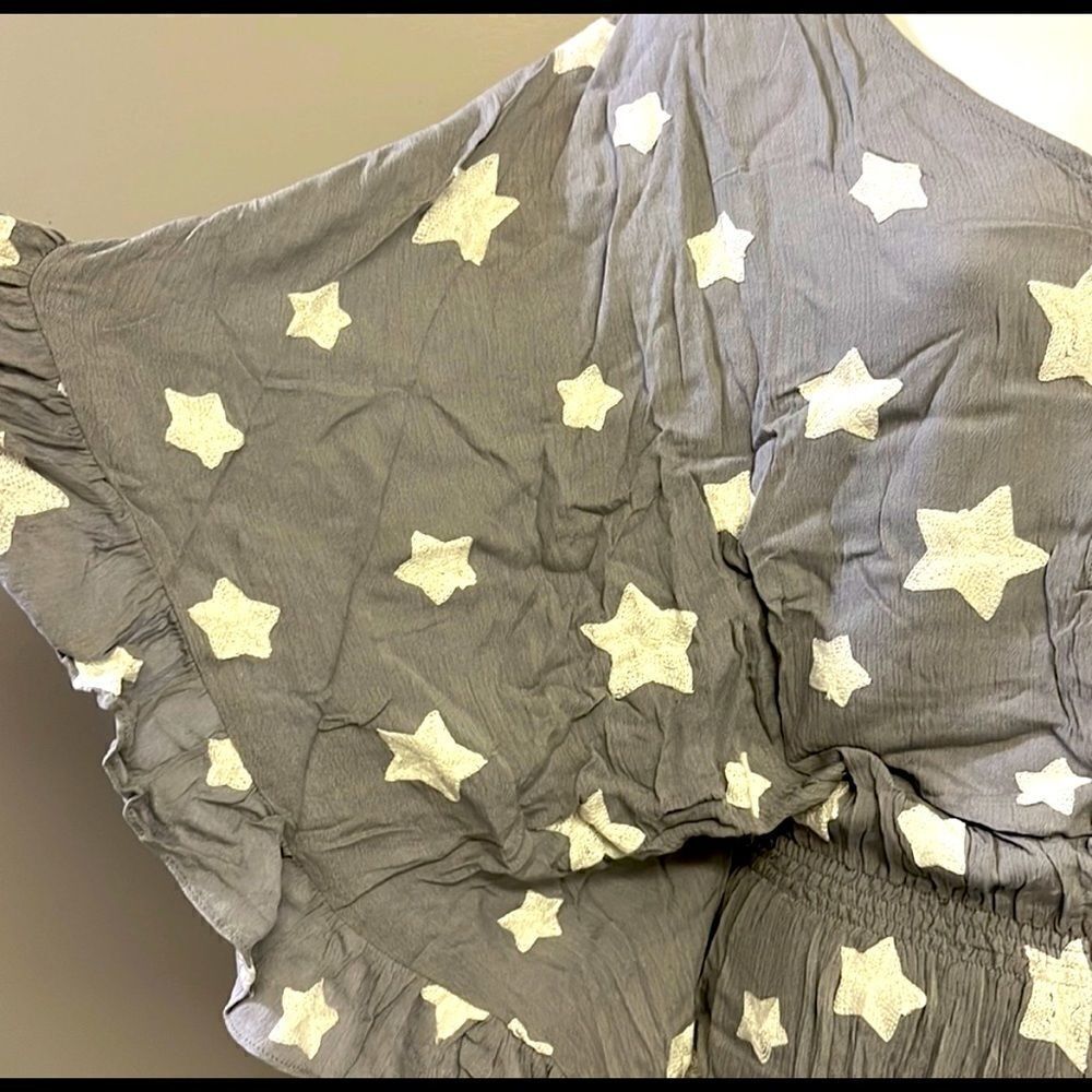 Vici Beyond the Sea Embroidered Star Adorable Kimono Short Romper- Small- NWT - Picture 5 of 10